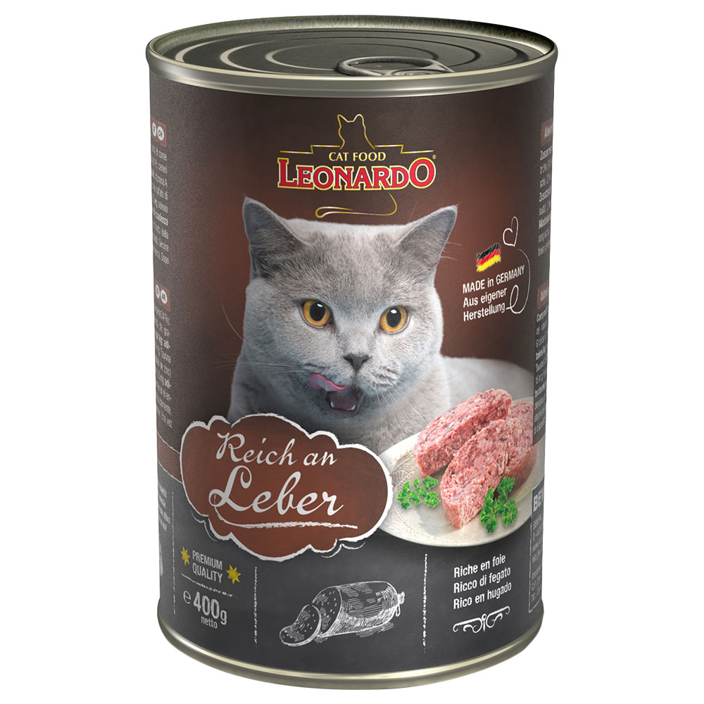 Sparpaket Leonardo Katzenfutter All Meat 24 x 400 g - Reich an Leber von Leonardo