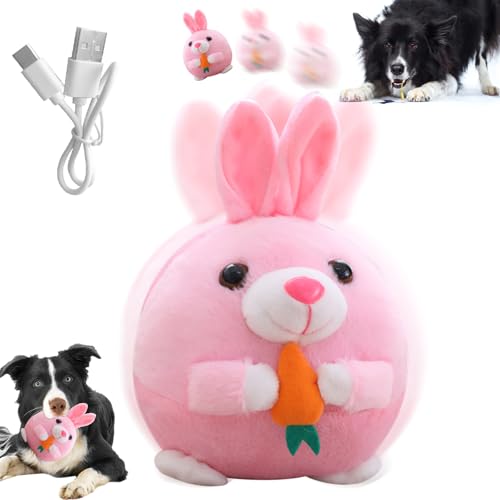 Interaktives Hundespielzeug Ostern Hundespielzeug Interaktiver Spielball für Hunde, mit Musik, Kann Sprechen Lernen, Bewegliches, USB-Aufladung, Ostergeschenke für Hunde und Katzen (Kaninchen) von Leonshco