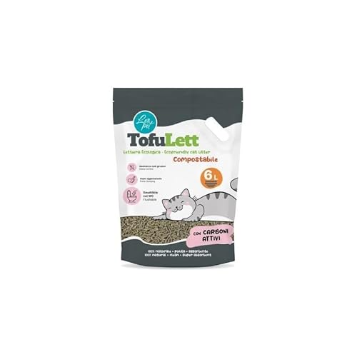 Leopet Tofulett Katzenstreu mit Tofu, Pellets, Aktivkohle, 6 l von Leopet