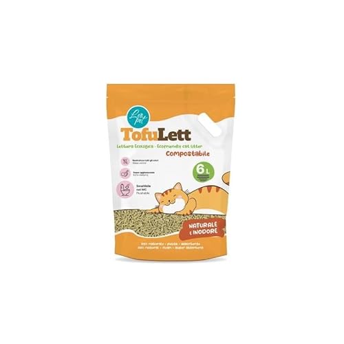 Leopet Tofulett Katzenstreu mit Tofu, klumpend, aus natürlichem und geruchlosem Pellet, 6 l von Leopet