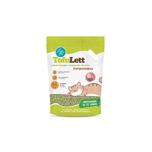 Leopet Tofulett Katzentoilette Tofu für Katzen, klumpend, aus Pellet, Grün, 6 l von Leopet