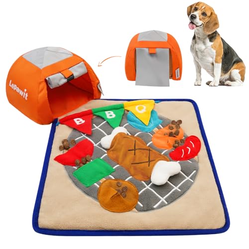 Lepawit Hide and Seek Hundespielzeug, quietschendes Puzzle-Hundespielzeug mit Matte für Geruchstraining, interaktives erweiterbares Zelt, Hundespielzeug für Welpen und kleine Hunde von Lepawit