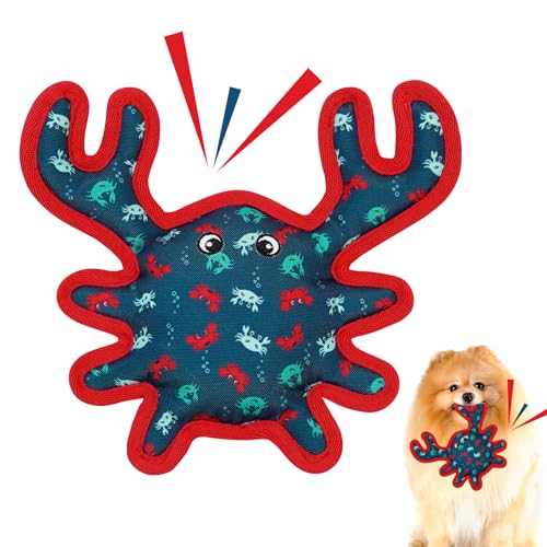 Lepawit Quietschendes Hundespielzeug, bissfest, langlebig, niedliche Krabbe, interaktives Hundespielzeug für kleine und mittelgroße Hunde von Lepawit