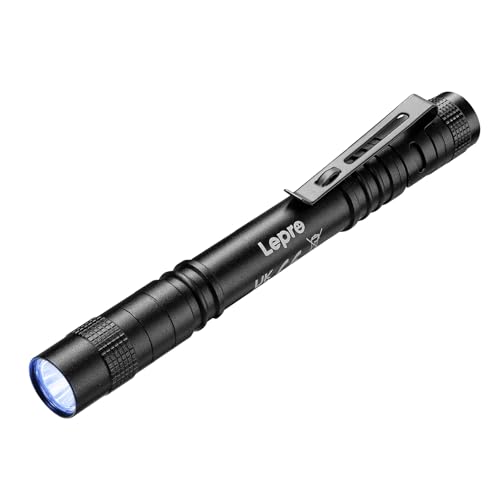 Lepro UV Taschenlampe, 370nm Schwarzlicht Stiftleuchte mit Clip, Kompakte UV Lampe für Lecksuche, Haustierurin und Falschgeld-Erkennung von Lepro