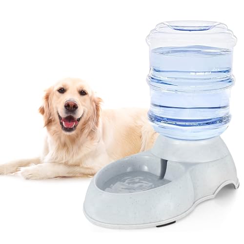 Wasserspenderstation für große Hunde und Katzen, 11 l, Schwerkraft-Automatischer Futterspender, Wasserbrunnen für Katzen und Hunde, Wassernapfspender, große Rassen von Leptzoa