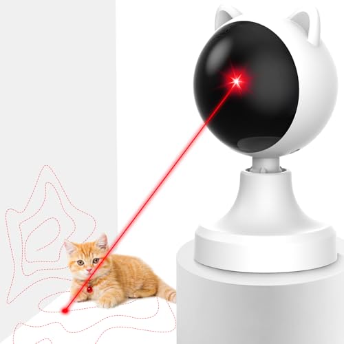 Lergas Katzenspielzeug, Intelligenz Katzenspielzeug Selbstbeschäftigung, Automatisches Katzenspielzeug mit Zufällig Bewegte Trajektorie Lichtpunkte, USB Wiederaufladbar Interaktives Katzenspielzeug von Lergas