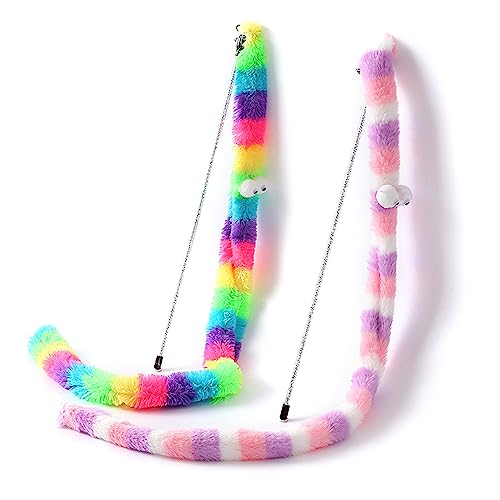 Für Katzenstabspielzeug Interactive Pelry Plush Strip Kitten Teaser Spielzeug Mit Bellkristall Plastikpol Für Katzen Und Kätzchen von Lerpwige