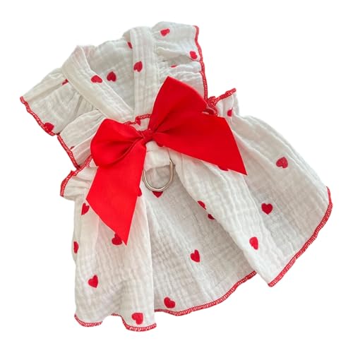 Hundekleid mit Frühlingsschleife, für den Innen- und Außenbereich, Prinzessinnen-Kleidung, Outfit für Haustiere, rotes Herz, Haustierkleid Hundekleid mit Frühlingsschleife, für den Innen- und Außenbereich, Prinzessinnen-Kleidung, Outfit für Haustiere, rotes Herz, Haustierkleid von Lerpwige