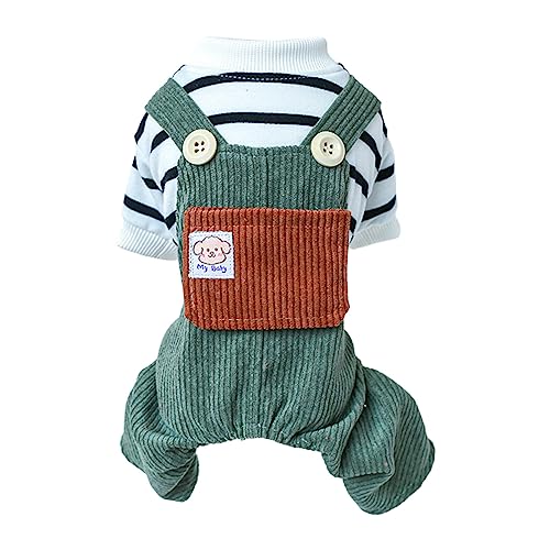 Lerpwige Hundekleidung Overalls Welpen Pullover Frühlingshosen Hunde Outfit Streifenpullover von Lerpwige