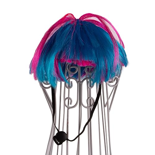 Lerpwige Kopfschmuck Perücken Kostüm Hundeperücken Große Hundepartys Blaues Haarteil Halloween Partys von Lerpwige