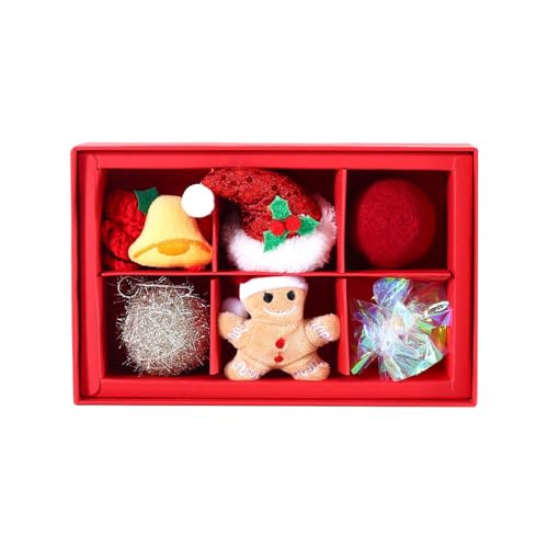 Lerpwige Weihnachtliches Teaser Spielzeug Pompons Halsband Zubehör Bunten Knisternden Kätzchen Teaser Zubehör von Lerpwige