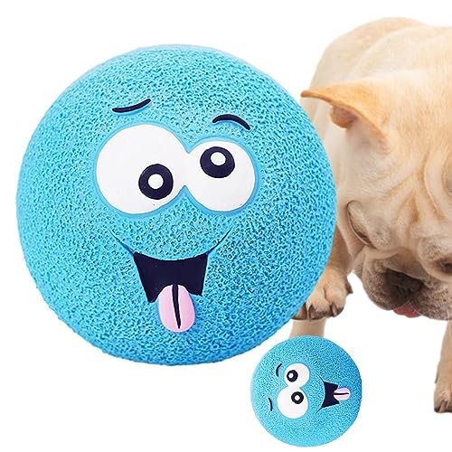 leryveo Hunde-Apportierball, Holen Sie Sich Spielbälle mit lustigem Gesicht, Strapazierfähige, weiche Gummi-Apportierbälle für interaktiven Kauspaß, Sportbälle für kleine, mittelgroße und ße Hunde von leryveo
