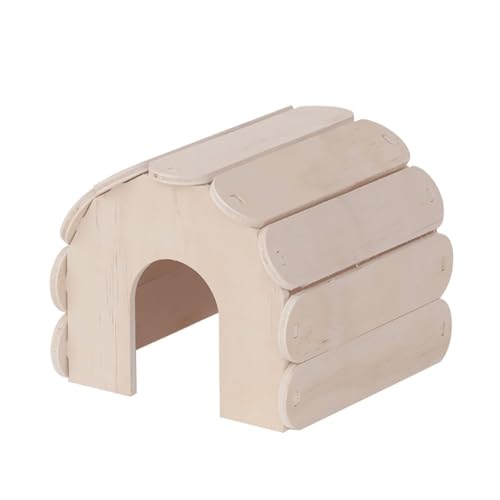 Hamsterhaus aus Holz, Dekoration, kleines Haustierversteck zum Klettern, Spiel, Spielzeughütte, Naturholz, Versteck für Kleintiere (13 x 13 x 11 cm) von LesafeV