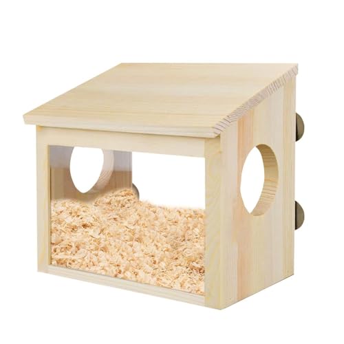 Hamsterhaus aus Massivholz, Spielzeug, Meerschweinchen, Holzhütte, Chinchilla-Lebensräume, Hamsterversteck Kammer, kleiner Bienenstock (11,9 x 20,1 x 14,5 cm) von LesafeV