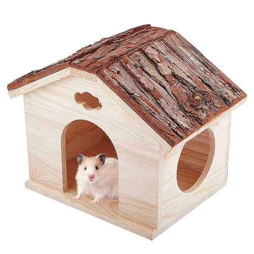 Hamsterhaus aus Massivholz, Spielzeug, Meerschweinchen, Holzhütte, Chinchilla-Lebensräume, Hamsterversteck Kammer, kleiner Bienenstock (15 x 23 x 19 cm) von LesafeV