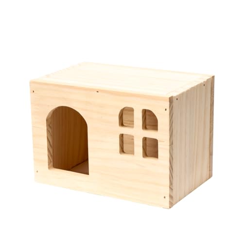 Hamsterversteck aus natürlichem Holz, Spielzeug, Kleintier-Kletterhütte, Spielhütte (B1: 14,4 x 9,5 x 10 cm) von LesafeV