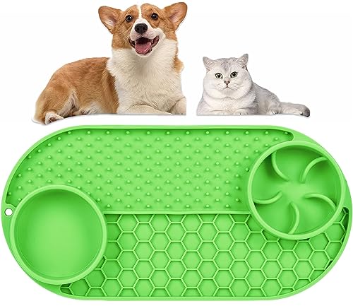 Lesipee Leckmatte für Hunde und Katzen, 4 in 1 Slow Feeder Hundenapf mit Rutschfestem Design, Spülmaschinenfest, Angstlinderung Hundespielzeug Futtermatte für Butter Joghurt Erdnuss, Katzenfutter von Lesipee