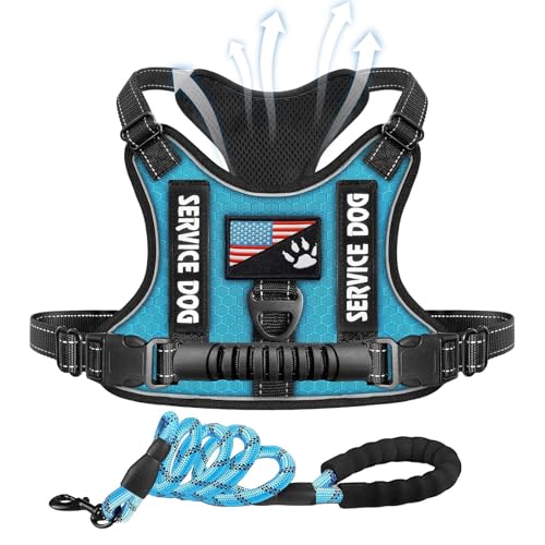 Lesunbak Service Dog Vest Harness | Verstellbare Haustierweste - Hundeweste Hundegeschirr mit Weich Gepolstert für kleine, mittelgroße und große Hunde von Lesunbak