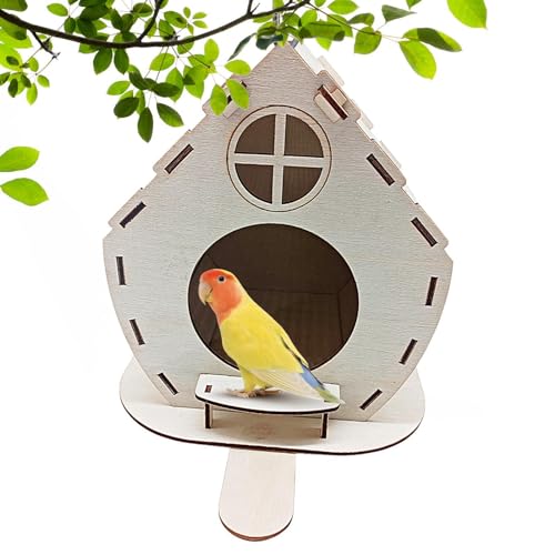 Lesunbak Vogelhäuschen für den Außenbereich,Natürliches Vogelhaus | Vogelhaus Outdoor Kit,Vogelfutterhaus mit Einsteck- und Zapfenstruktur für Baum, Fenster, Wand und Dach von Lesunbak