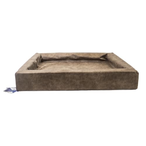 Let's Sleep Comfy Cushion - Hundekissen - Hundekorb - Erhöhter Rand - Schaumstoff - 85 x 70 x 12 cm - L - Taupe von Let's Sleep