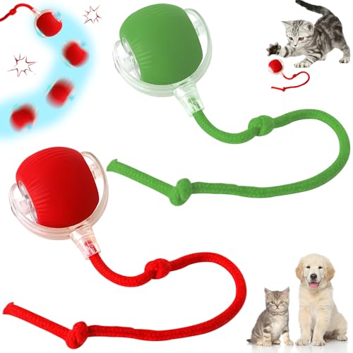 Lets Joy 2 Stück Interaktives Katzenspielzeug, Katzenball Spielzeug, Katzenspielzeug Ball, Interaktives Katzenspielzeug, Katzenspielzeug mit USB Aufladbar, Rolling Ball Hunde Katzenspielzeug von Lets Joy