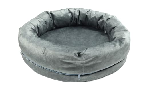 Letti Moderni Haustierbett Soffy Kiss – Orthopädisches Hundebett & Katzenbett – Weiches & Waschbares Kissen – rutschfest & Kuschelig – Ideal für kleine & große Haustiere (Grau, 30 cm x 50 cm x 6 cm) von Letti Moderni