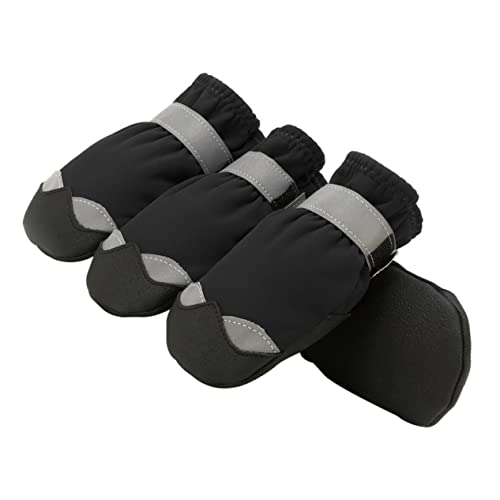 1 Satz Haustier wasserdichte Schuhe Pfotenschutz Für Hunde Pfotenschutz Für Welpen Schneehundestiefel Welpenstiefel Hundestiefel Schuhe Haustierschuhe Hundepfotenschutz Black Nylon Levemolo von Levemolo