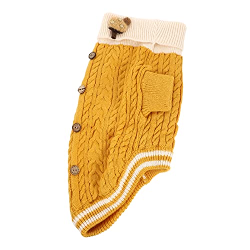 1Stk Kleidung für Haustiere warme Kleidung für kleine Haustiere Warmer Mantel hundewintermantel Hunde Winterjacke Winterpullover für Hunde Warmer Haustierpullover Gestrick Yellow Levemolo von Levemolo