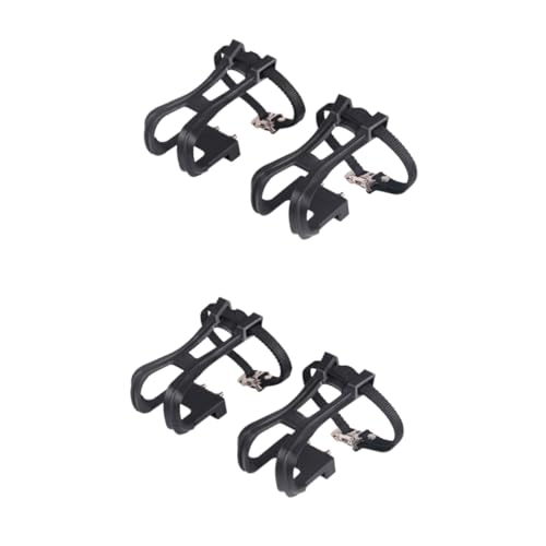 2 Paar Radfahren Pedal Zehenclip Fitnessstraße Indoor-Pedale Stationäre Fahrradpedale Trainieren Sportlicher Zehenclip Zehenclips Und Riemen Für Fahrräder Rennrad Heimtrainer Black Levemolo von Levemolo