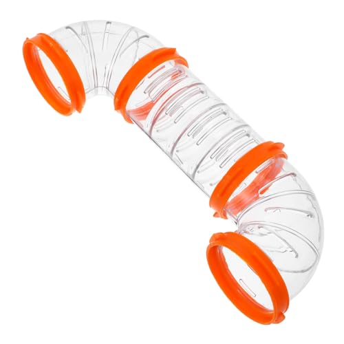 Levemolo 1 Satz Hamsterpfeife Außenrohr Zubehör Für Hamsterkäfige Tunnel Für Hamster Hamsterkäfig DIY Tunnel Hamster-DIY-röhre Rattenkäfig Außen DIY Externer Hamster Orange Abs von Levemolo