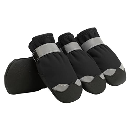 Levemolo 1 Satz Haustier wasserdichte Schuhe Schneehundestiefel Nicht-Haustier-Booties Pfotenschutz Für Welpen Laufschuhe Für Hunde Regenstiefel Für Welpen Welpenschuhe Nylon Black von Levemolo