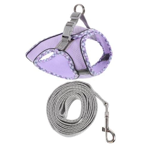 Levemolo 1 Satz Katzenleinenweste pet Supplies hundegurt für Hunde Halsband Hunde hundelaufband Haustier Geschirr Hundegeschirr mit Griff Weste für Haustiere Polyester Violett von Levemolo