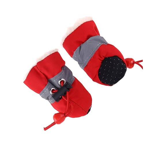 Levemolo 1 Set Anti Rutsch Hundeschuhe Mit Dickem üsch Für Hunde wasserdichte Pfotenschutzstiefel rutschfeste Gummisohle Für Kleine Und Mittlere Hunde Größe 1 von Levemolo