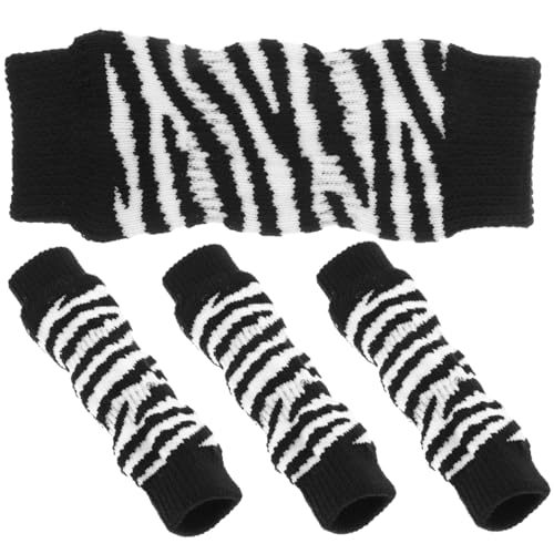 Levemolo 1 Set Hund – Schmutzige Socken Hundebeinstütze Hundegamaschen Zebra Kleine Hundesocken Welpengamasche Strumpfhosen Atmungsaktive Ellbogenschützer Zebra Hundeknieschützer von Levemolo