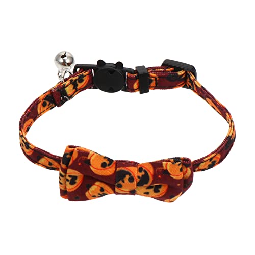 Levemolo 1Stk Halloween-Kragen Fliegehalsband für Haustiere Cosplay-Halsband für Haustiere Welpen Halloween Pumpkin halloweenkürbis Halsband für Hunde Haustier Fliege Polyester von Levemolo