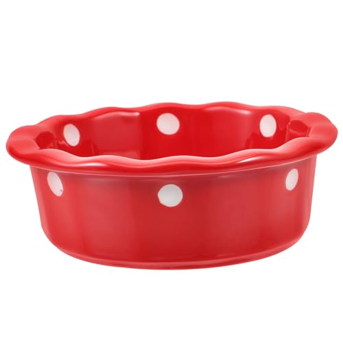 Levemolo 1Stk Keramikschale Weihnachtsschüssel für Haustiere Futternapf für Haustiere Katzennapf Hund weihnachtsdeko Christmas Decorations Wasserspender für Katzen Haustiernapf rot von Levemolo