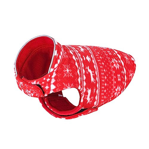 Levemolo 1Stk Weihnachtskleidung für Hunde Haustierkleidung Welpenkostüm Dog Christmas Costume hundeweihnachtskostüme Dog Coat Haustier-Weihnachtskleidung Haustierbekleidung Polarfleece rot von Levemolo