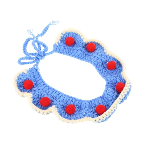 Levemolo 1stk Gestricktes Katzenhalsband Haustier Winter Süße Hundehalsbänder Halskette Mit Katzenglocke Fliege Haustierhalsband Trainingshalsbänder Für Hunde Hündchen Garn Schal von Levemolo