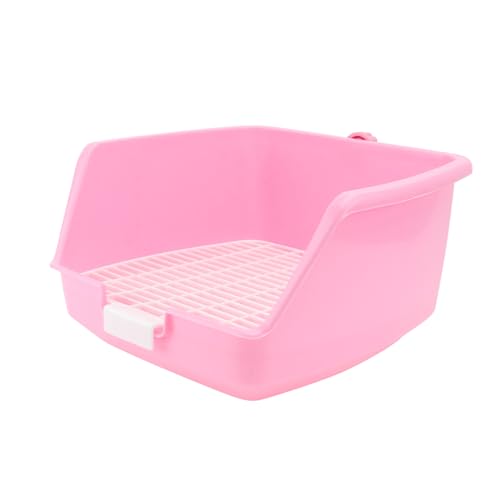 Levemolo 1stk Kaninchentoilette Badezimmer Heimtierbedarf Kaninchen-töpfchentrainer Einstreu Für Kleintiere Kaninchenkäfig Töpfchen Trainer Haustierpfanne Hamsterbettwäsche Rosa Plastik von Levemolo