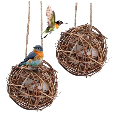 Levemolo 2 Stück Vogelnest Material Vogelhäuschen Hängende Vögel Vogelpfeife Outdoor Vogelnester Outdoor Spielsets DIY Kolibri Nest Papageien Kauspielzeug Wildvogel Nistmaterial von Levemolo