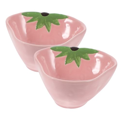 Levemolo 2St Hamster-Futterteller Heu Haushalt Halter für Hundenapf Futterspender tierfutterbehälter pet Bowl Essen Nudelholz Cartoon-Schüssel Hamsterzubehör für Käfige Keramik Rosa von Levemolo