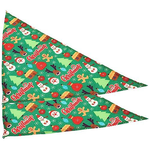 Levemolo Handtuch Hund 2st Weihnachtslätzchen Urlaub Haustier Schals Haustier-Halstuch Aus Baumwolle Weihnachtsschal Halstuch Weihnachten Dreieckstücher Für Haustiere Haustier-Bandana Polyester Green von Levemolo