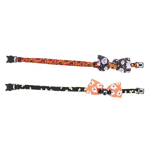 Levemolo 2st Haustierhalsband Katze Coll Fliege Welpen Kätzchen Haustierkostümzubehör Niedliche Haken Personalisierte Katze Katzenhalsband Halloween-haustierbekleidung Polyester von Levemolo