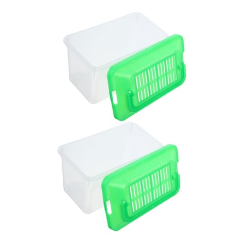 Levemolo 2st Tragbares Aquarium Transparenter Schildkrötenpanzer Mini-reptilienkäfig Transparenter Haustierbehälter Mini-reptilienbecken Aus Glas Tierträger Reise-Aquarium Light Green Abs von Levemolo