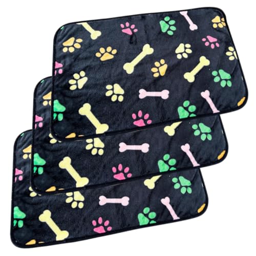 Levemolo 3St Haustierdecke warme Katzendecke kleine Tierdecke Hundebett Hundekäfigdecke kuscheldecke warm thermodecken Wiederverwendbare Decke warme Decke für Hunde und Katzen Flanell Black von Levemolo