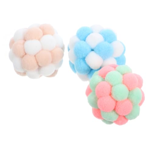 Levemolo Cat Toy Ball 3er Set Katzenbälle Mit Eingebauter Glocke Bunte Weiche Spielzeuge Für Kätzchen Interaktives Kratzspielzeug Für Katzen Perfekt Für Drinnen Und Draußen Katzenspielzeug von Levemolo