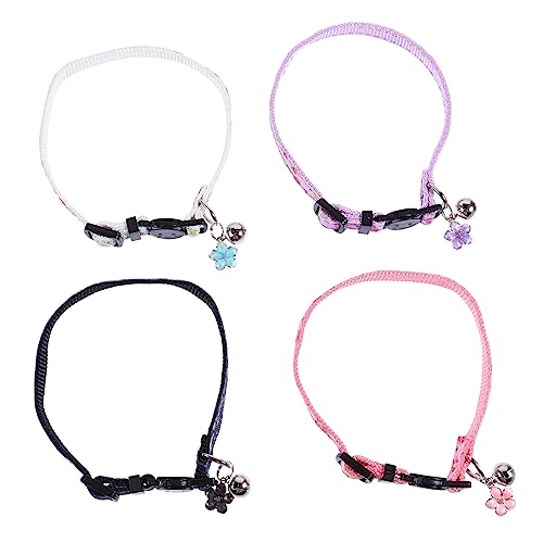 Levemolo 4 Stück Blumen-haustierhalsband Für Kätzchen Und Katzen, Sicherheitshalsband Mit Blumen-Design, Katzen-Hals- von Levemolo