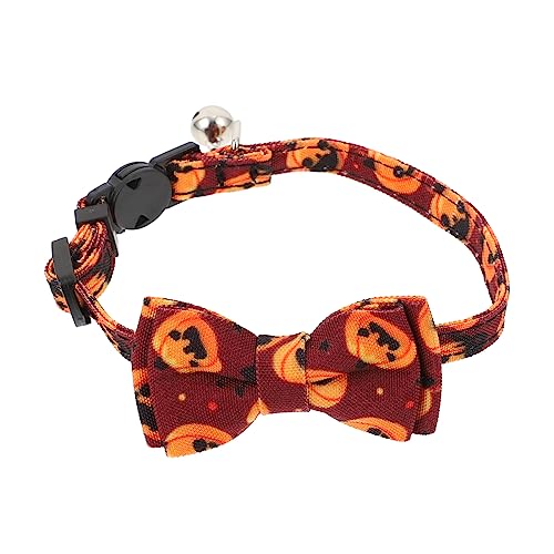 Levemolo Pet Decor Halloween Katzenhalsband verstellbar gruseliges Schleifenmuster Katzenhalskette für Partys und Kostüme von Levemolo