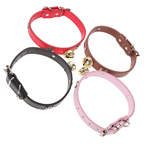 Levemolo 4 Stück Ziegenhalsbänder, Kuhhalsbänder Mit Glöckchen, Halsband Mit Glöckchen, Anti Verlust Für Schafe, Anti Verlust Für Ziegen, Schafhalfter, Pferdehalfterhalsbänder Für von Levemolo