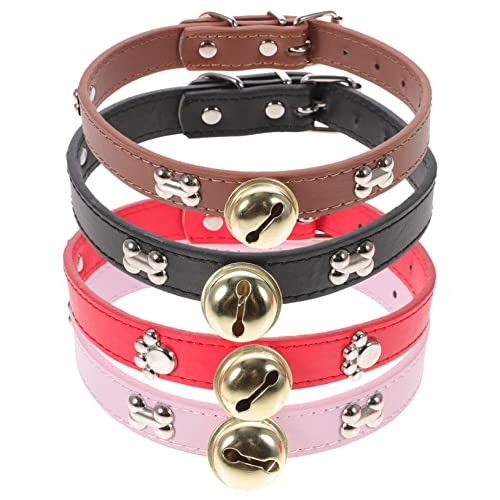 Levemolo 4 Stück Ziegenhalsband Hundehalsband Wurfhalsband Kuhhalsband Schafhalsband Glocke Hundehalsband Pferdehalfterhalsband Mit Glöckchen Kuhglockenhalsband Schafhalfter von Levemolo